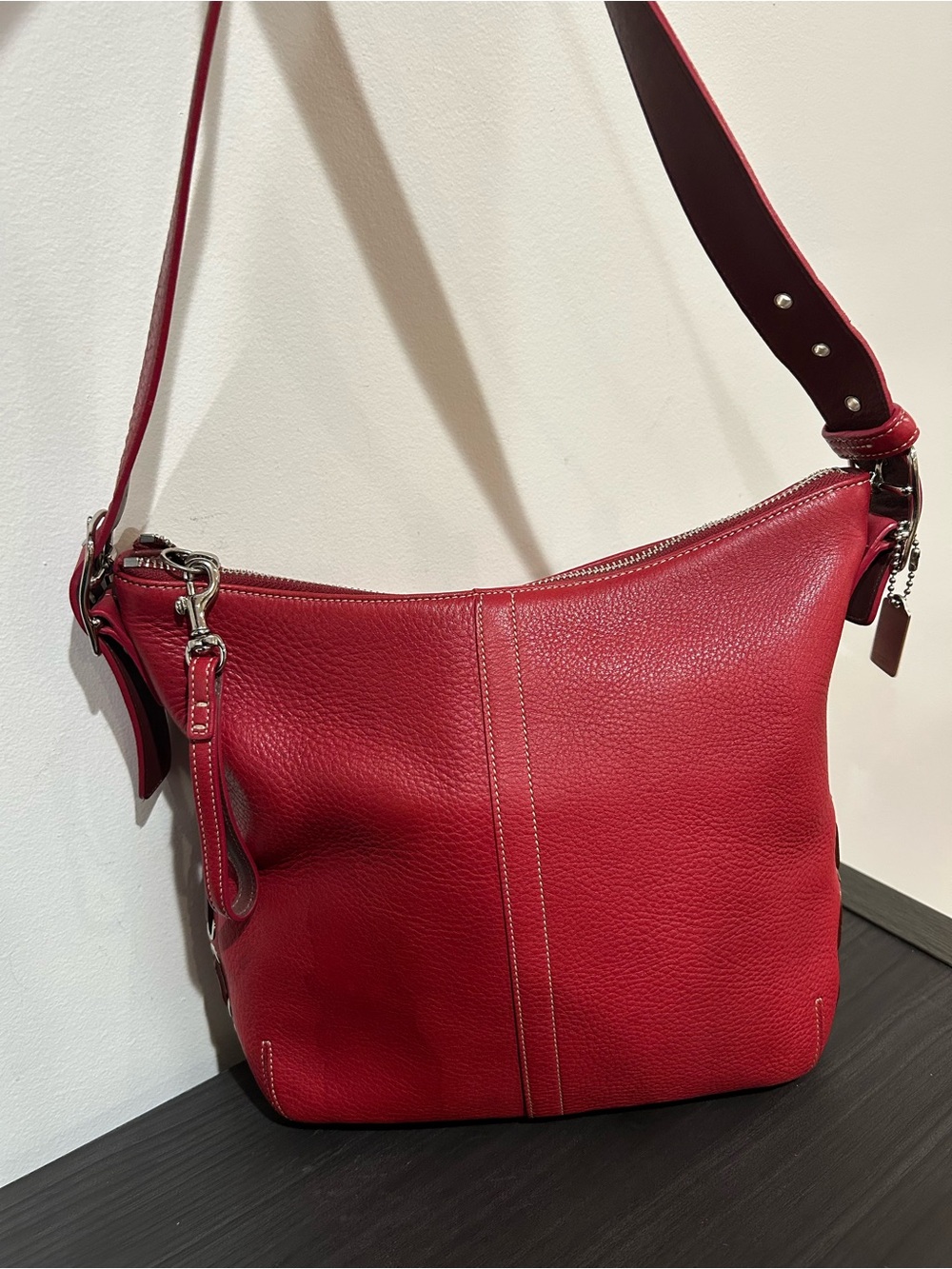 Coach Vintage Pebbled Leather Slim Duffle/Convertible Hobo Bag Style #9350
